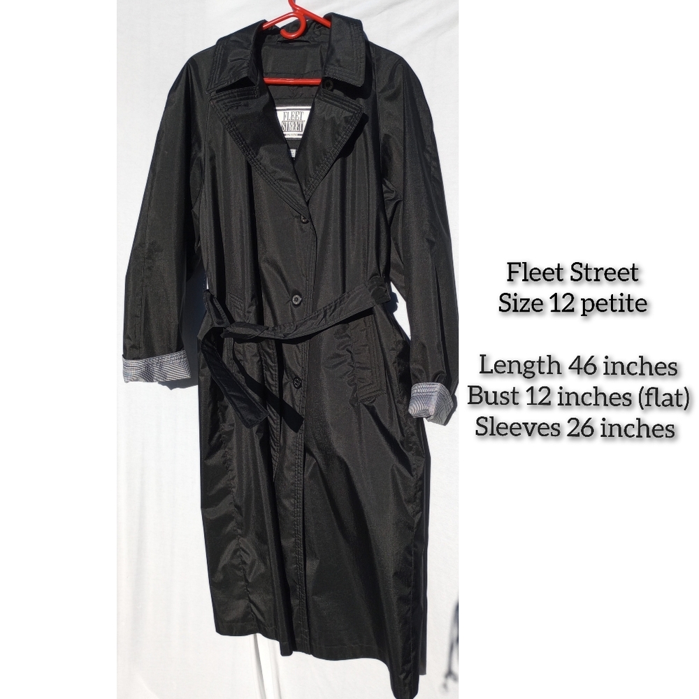 Fleet Street black trench 12 petite
